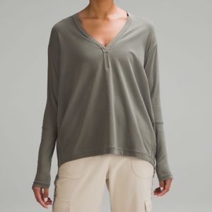Lululemon Back In Action V Neck Long Sleeve Shirt